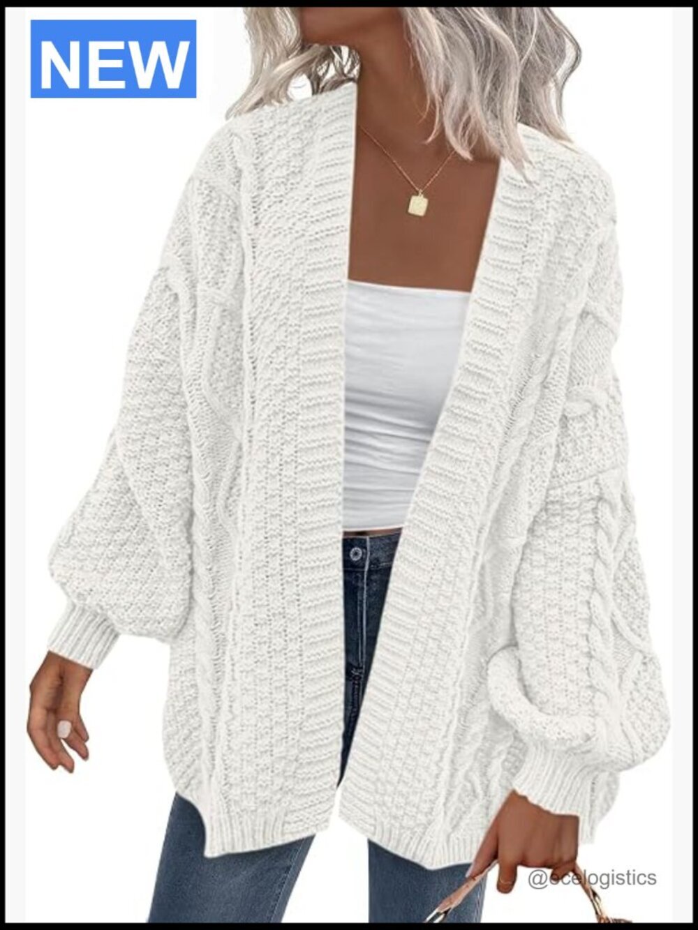 Oversized Open Front Cable Knit Long Sleeve Cardigan Sweater Women Trendy Fall